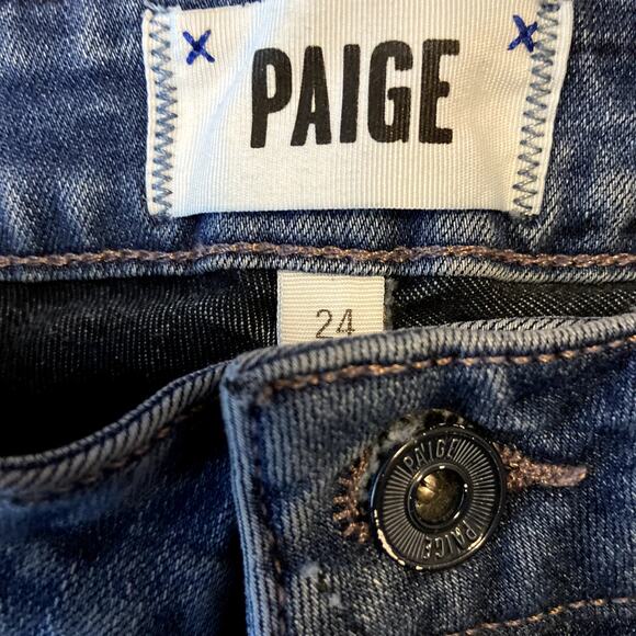 PAIGE Hoxton Ankle Ultra Skinny Jeans Hise Rise Cropped Medium Wash Tristan 24" - Picture 3 of 6